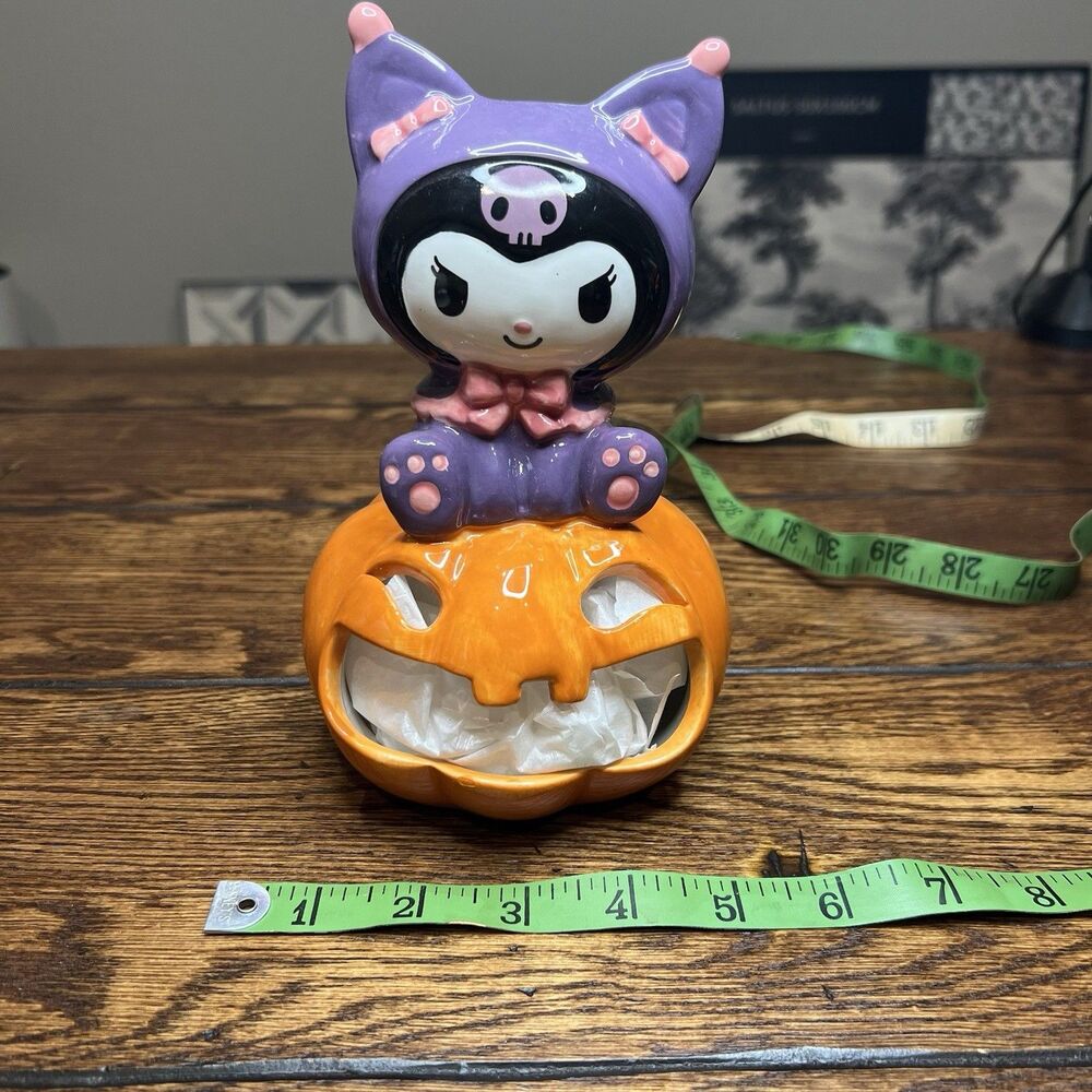Blue Sky Clayworks Hello Kitty Halloween Kuromi Skeleton Pumpkin Tealight Holder